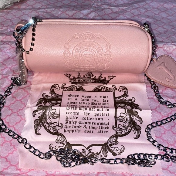 Juicy Couture Handbags - Juicy Couture BARBIE PINK BABY PINK LEATHER MINI BARREL BAG RARE PRINCESS Y2K